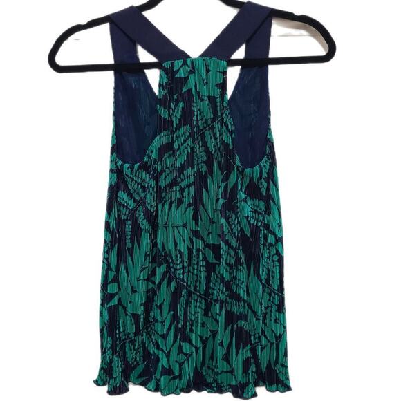 Banana Republic Halter Blouse Tropical Floral Pleated Women's Size XS Vacation - Picture 1 of 6